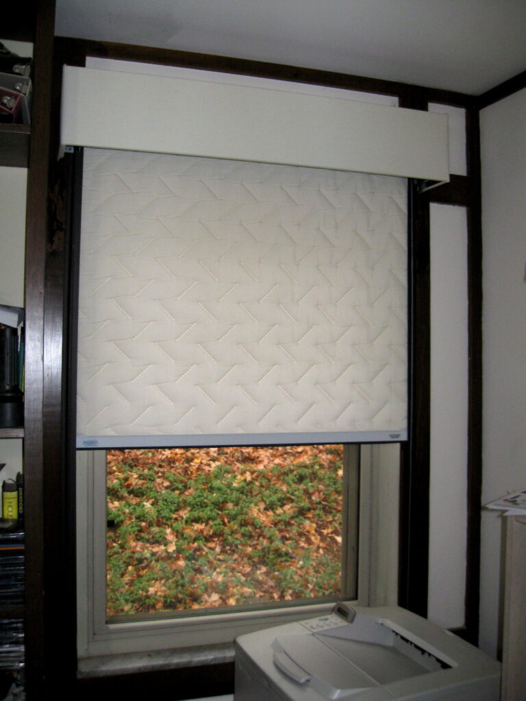 Insulated window quilt shades increase the R-value of ­windows and reduce air leakage.