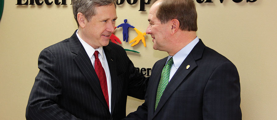 Almost exactly a year ago Sen. Mark Kirk (left) spoke with Duane Noland, President/CEO of the Association of Illinois Electric Cooperatives and the entire board of directors of the association. Noland said, “Senator Kirk’s work ethic was evident that day a year ago when he came to visit with us and other downstate rural leaders. It proved how much he cares about his constituents across the state. He understands the value of hard work and through perseverance you can defy the odds. We are so fortunate to have him back in Washington serving the people of Illinois.”