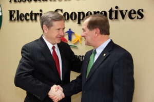 Almost exactly a year ago Sen. Mark Kirk (left) spoke with Duane Noland, President/CEO of the Association of Illinois Electric Cooperatives and the entire board of directors of the association. Noland said, “Senator Kirk’s work ethic was evident that day a year ago when he came to visit with us and other downstate rural leaders. It proved how much he cares about his constituents across the state. He understands the value of hard work and through perseverance you can defy the odds. We are so fortunate to have him back in Washington serving the people of Illinois.”