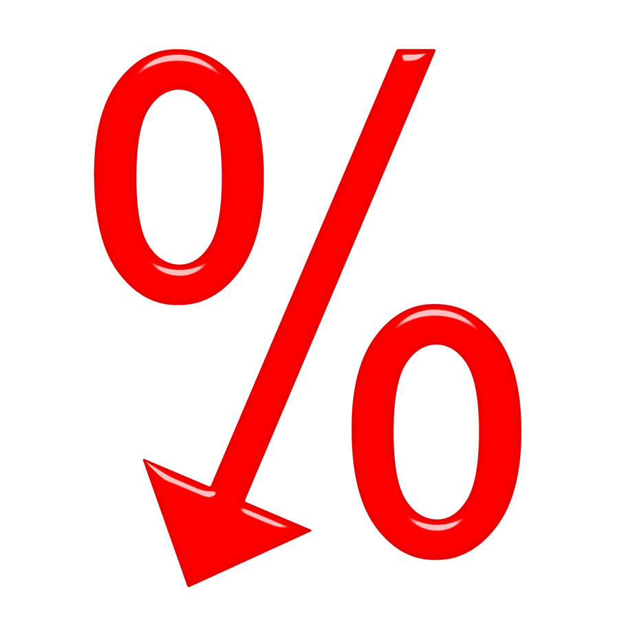 Percentage Sign with Downward Arrow