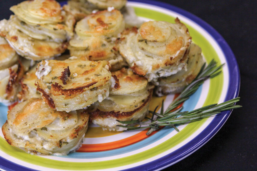 Creamy Rosemary And Parmesan Potato Stacks