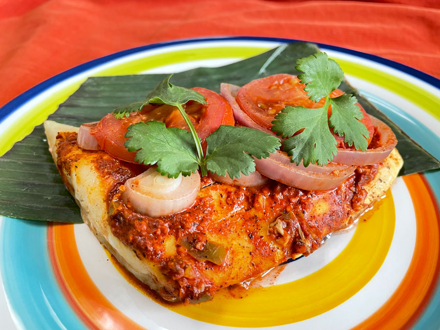 Achiote Grilled Fish in Banana Leaves