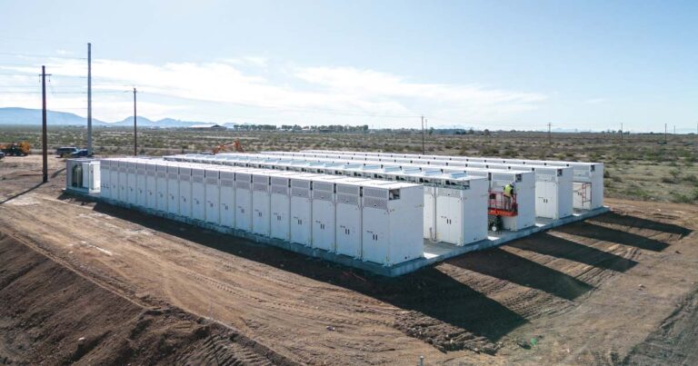 A large battery storage facility in Arizona