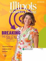 ICL September issue cover features a smiling woman and green, purple and orange swirly graphics