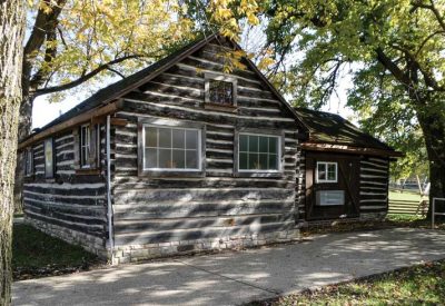 The visitor’s center at Lincoln Log Cabin historic site near Lerna