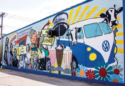 The mural displayed on the side of The Old Dairy