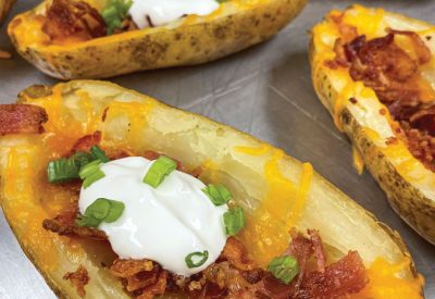 Baked potato Skins with bacon