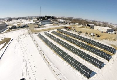 Jo-Carroll Energy’s 100-kW solar farm came online in 2014 and Jo-Carroll members can invest in a solar panel with credits for output going to their bill.