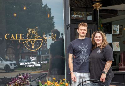Justen Hughes and Kelsey Harms, owners of Cafe Amulet in Petersburg