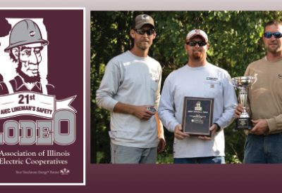 Best overall team honors went to (l-r) Brian Chevalier and Jamie Sharp of Shelby Electric Cooperative and Russ Camp of EnerStar Electric Cooperative.
